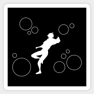 Bubbles Hibiki Falling White Sticker